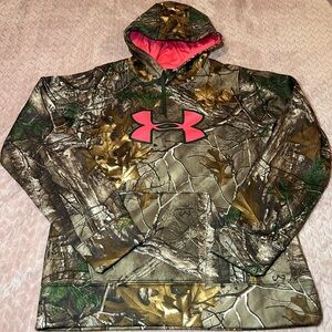 Under Armour Camo Hoodie with Pink Logo